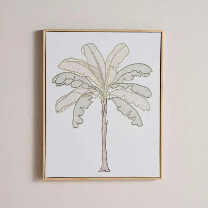Vernon Embroided 3D Canvas Wall Art 40X50Cm - Green