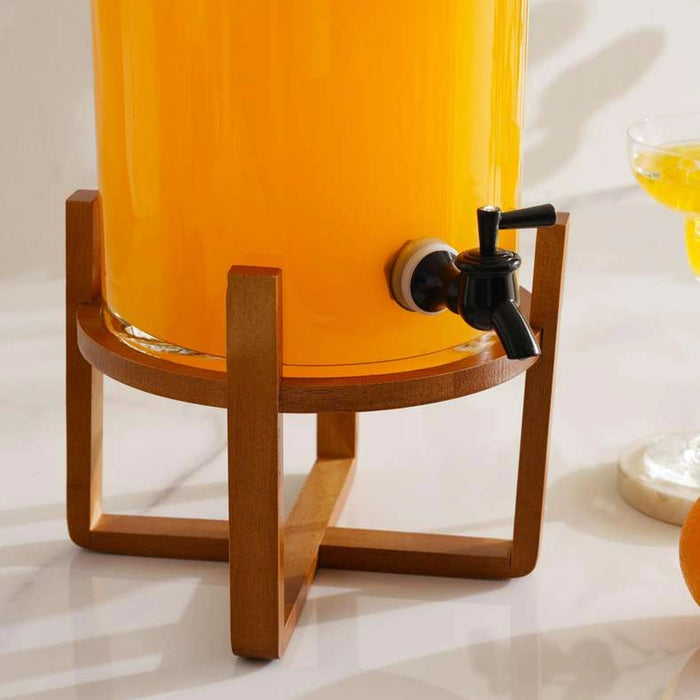Verona Drink Dispenser With Wooden Stand 5.7L - Clear