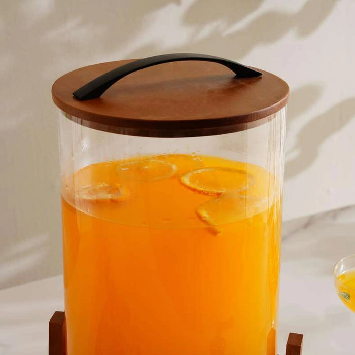 Verona Drink Dispenser With Wooden Stand 5.7L - Clear
