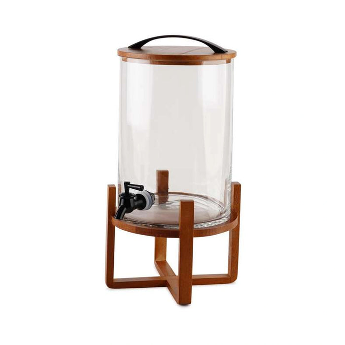 Verona Drink Dispenser With Wooden Stand 5.7L - Clear