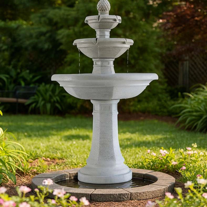 Verona Three Tier Floor Fountain 86X86X155Cm- Natural