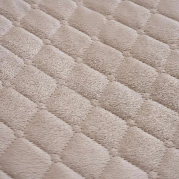 Veronica 3-Piece Velvet Quilted Bedspread Set 160X220Cm - Beige