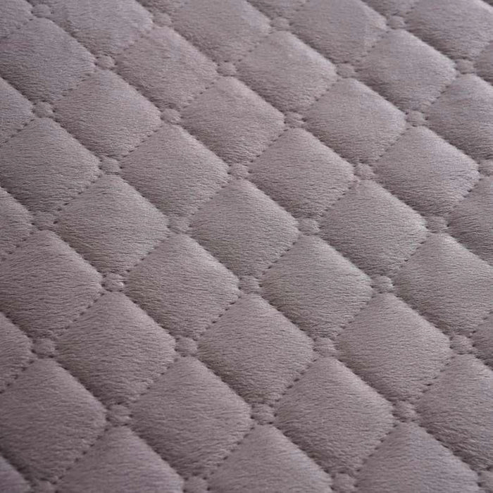 Veronica 3-Piece Velvet Quilted Bedspread Set 160X220Cm - Grey