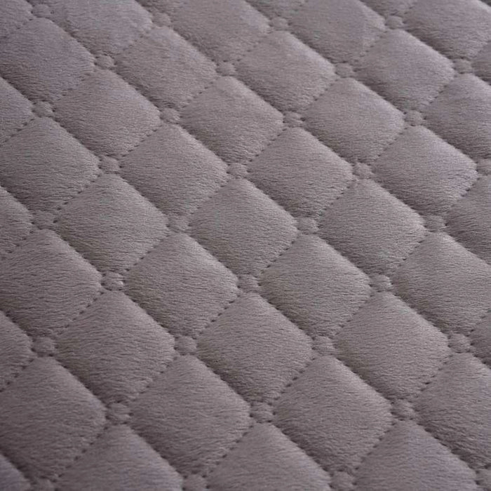 Veronica 3-Piece Velvet Quilted Bedspread Set 220X240Cm - Grey