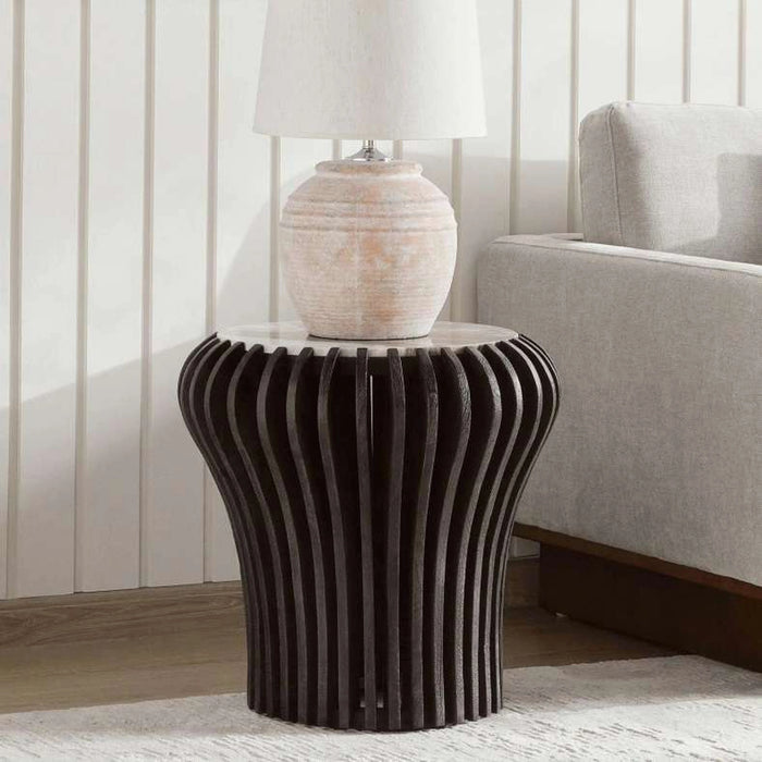 Versa End Table Marble - Walnut