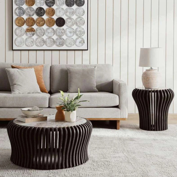 Versa End Table Marble - Walnut