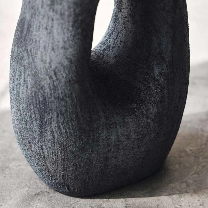 Vesna Stoneware Hollow Vase 9.8X6.5X17.8Cm - Black