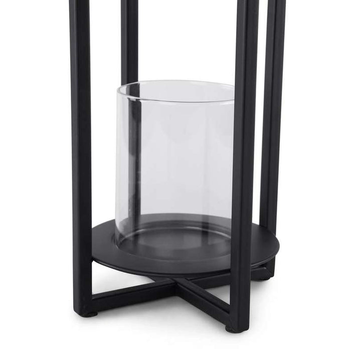Vibe Metal Lantern With Glass 15X15X30Cm- Black