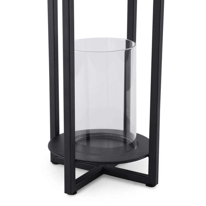 Vibe Metal Lantern With Glass 16X16X38Cm- Black