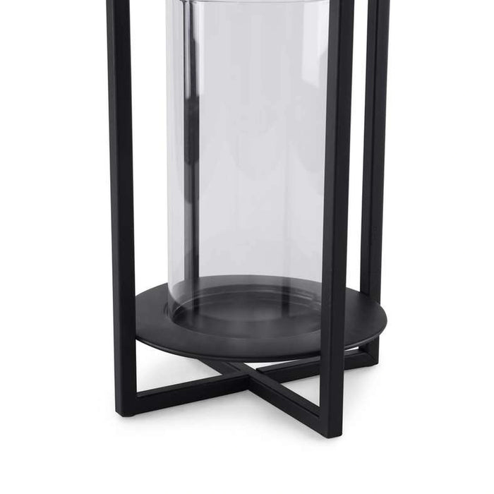 Vibe Metal Lantern With Glass 18X18X45Cm- Black