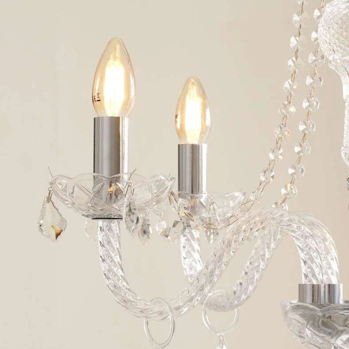 Victorian 5-Light E14 Chandelier 60X45Cm - Chrome