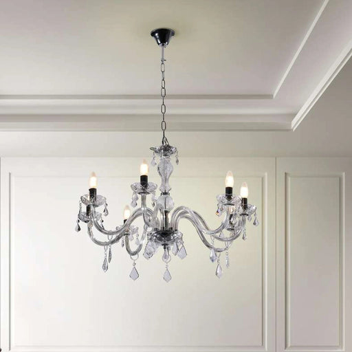 Victorian 8-Light E14 Chandelier 75X45Cm - Chrome PAN HOME