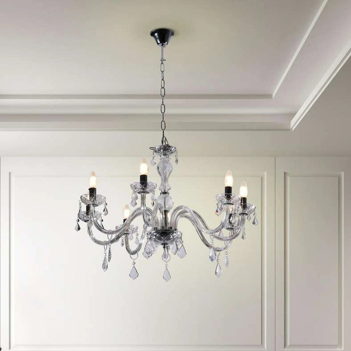 Victorian 8-Light E14 Chandelier 75X45Cm - Chrome
