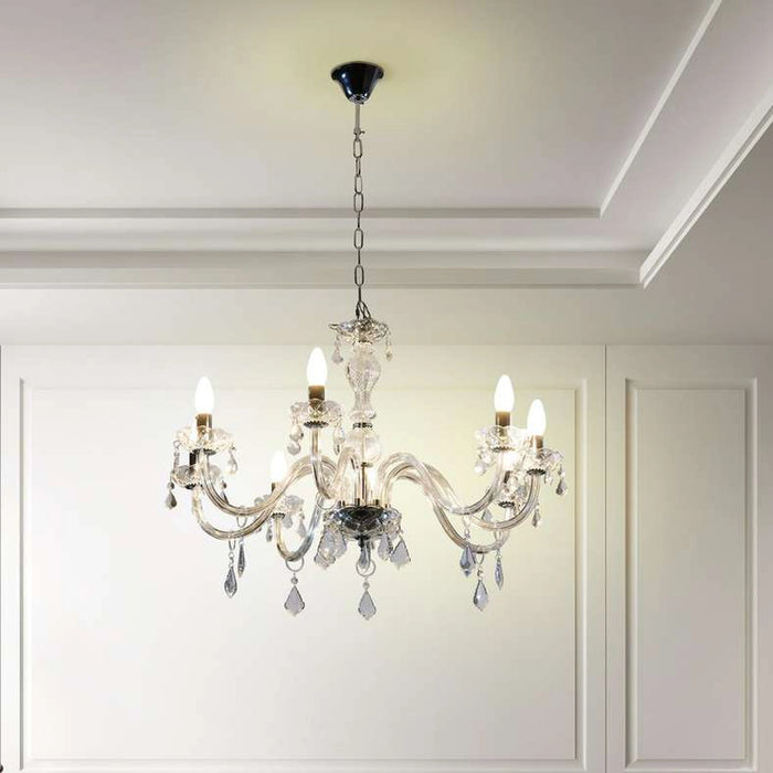 Victorian 8-Light E14 Chandelier 75X45Cm - Chrome