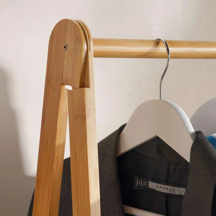 Vida Bamboo Foldable Cloth Rack With Storage 60X45X160 - Natural