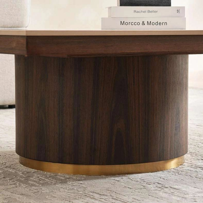 Vienna Coffee Table Ceramic - Oak & Brown ~ Brown