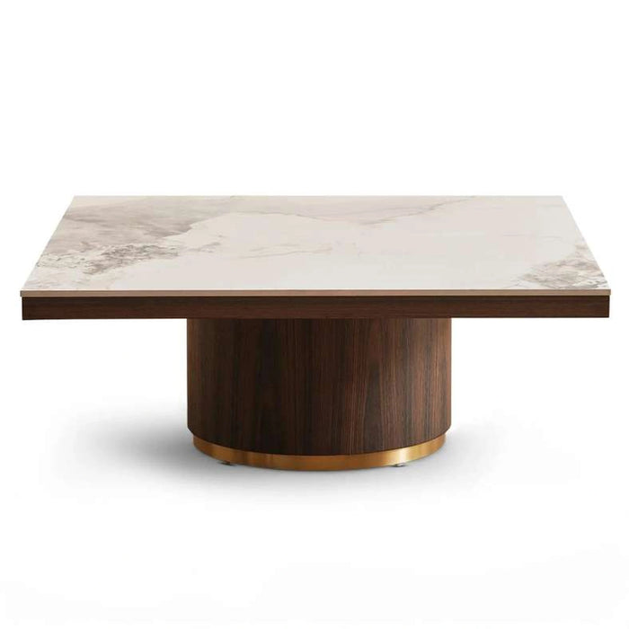 Vienna Coffee Table Ceramic - Oak & Brown ~ Brown
