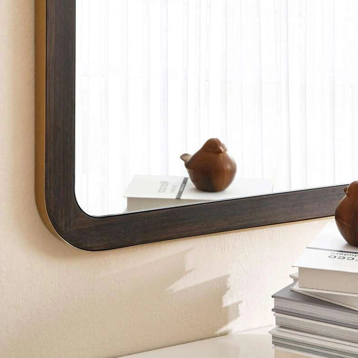 Vienna Console Table With Mirror Ceramic - Oak & Brown ~ Brown