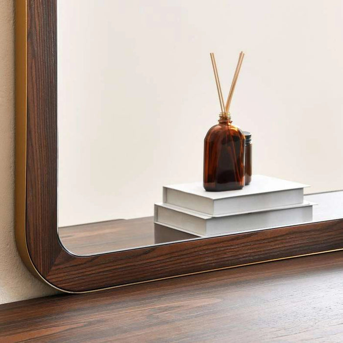 Vienna Dresser With 6 Drawers And Mirror Ceramic- Oak & Brown