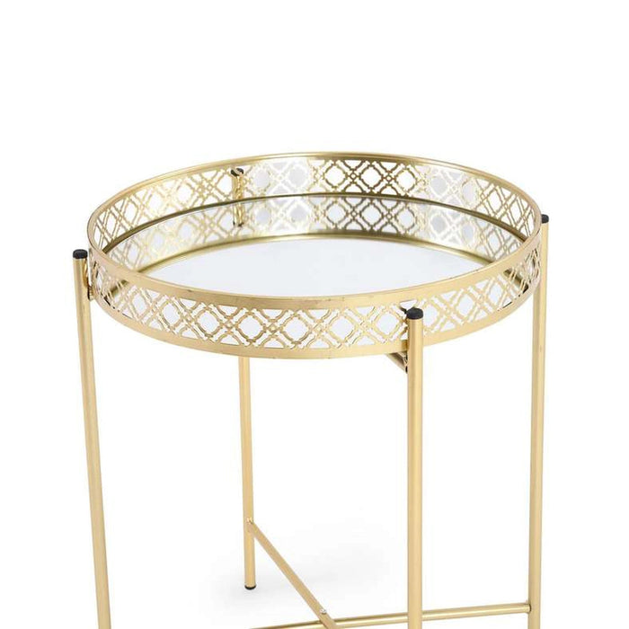 Viggo Accent Table Mirror Round - Gold Pan Home