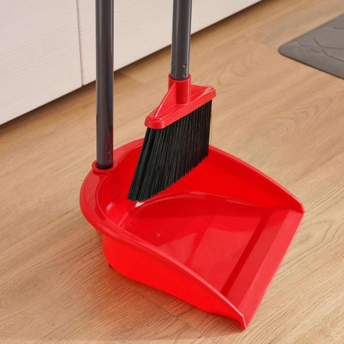 Vileda Long Handle Dustpan And Broom 25X24X88Cm -Red