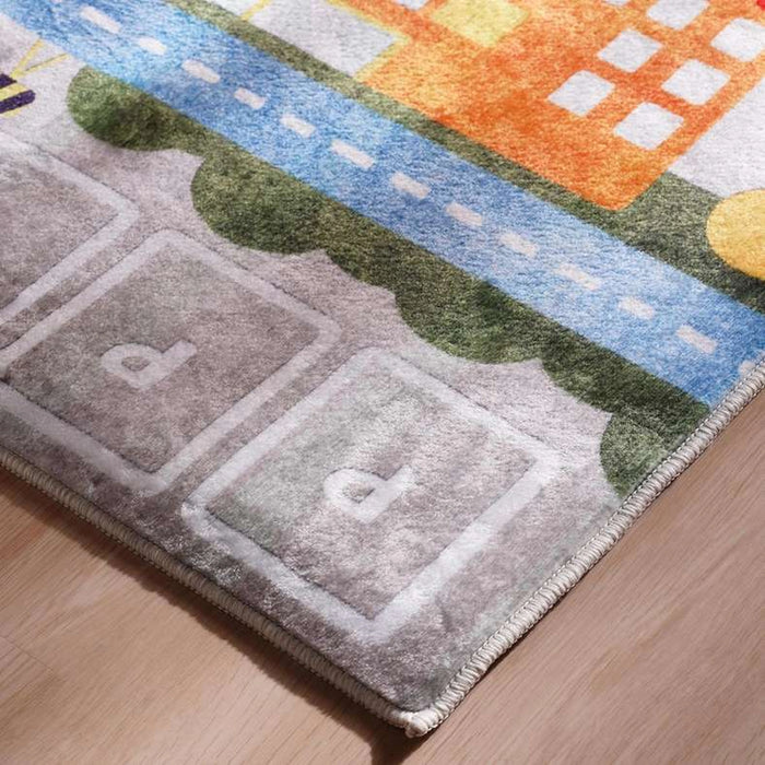 Village Map Soft Touch Printed Rug 120X160Cm - Green