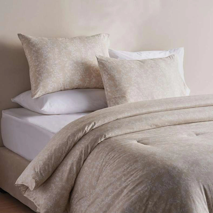 Vine Floral 3-Piece Full Comforter Set 160X220Cm - Beige