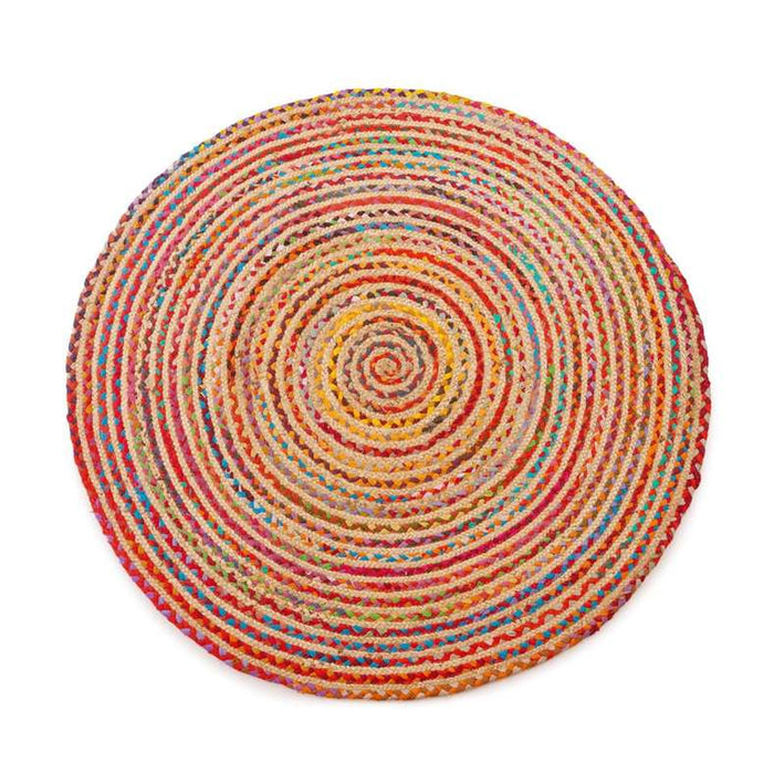 Vintage Braided Round Rug 120Cm - Red