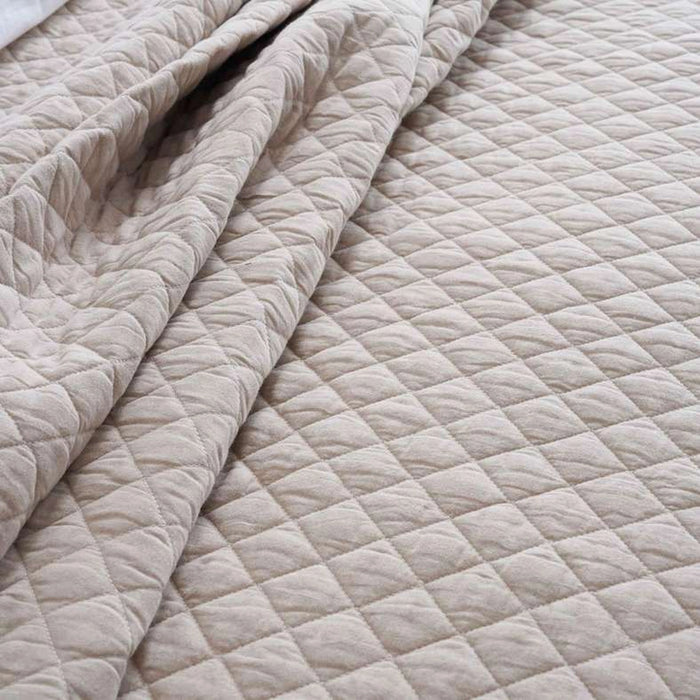 Vintage Diamond 3-Piece Bedspread Set 220X240Cm - Beige