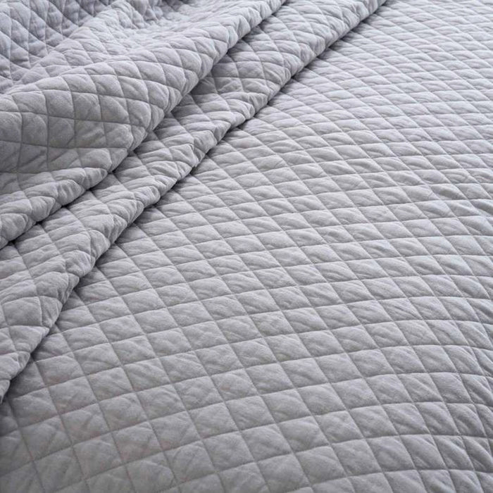 Vintage Diamond 3-Piece Bedspread Set 220X240Cm - Light Grey