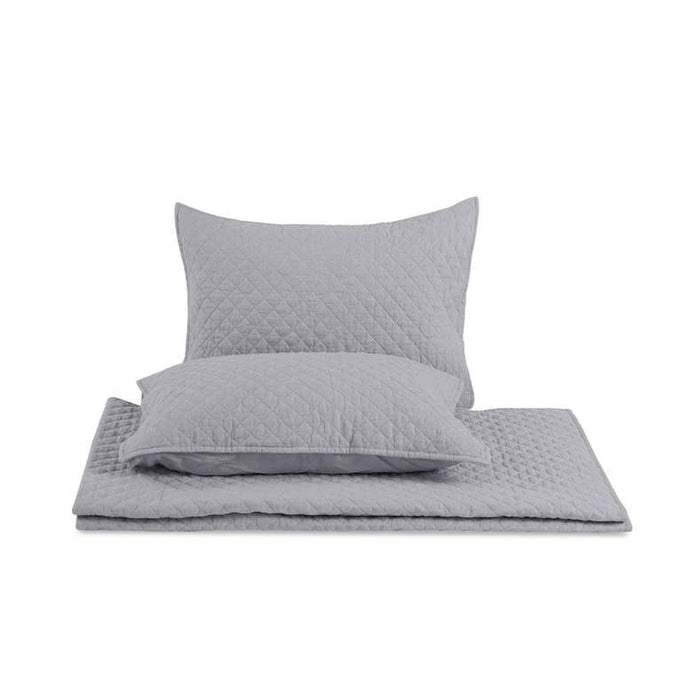 Vintage Diamond 3-Piece Bedspread Set 220X240Cm - Light Grey