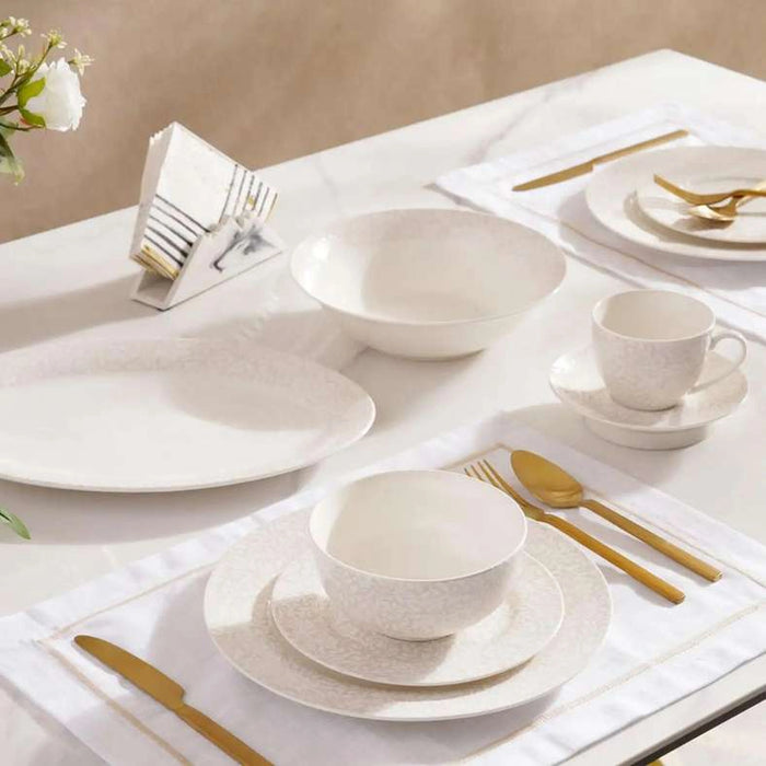 Vintage Victoria 32-Piece New Bone China Dinner Set - Beige