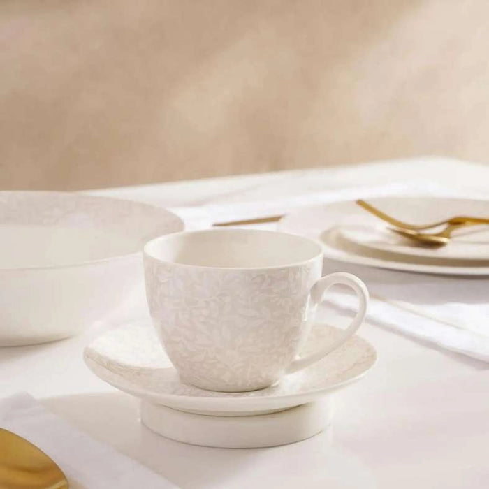 Vintage Victoria 32-Piece New Bone China Dinner Set - Beige