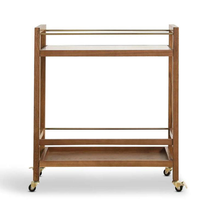 Virtue Serving Trolley 2 Tier Marble - White & Brown