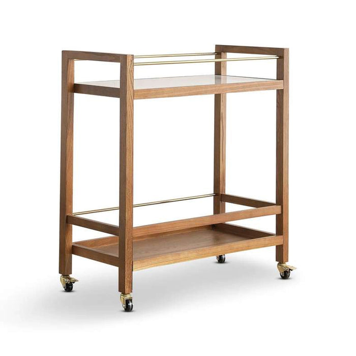 Virtue Serving Trolley 2 Tier Marble - White & Brown