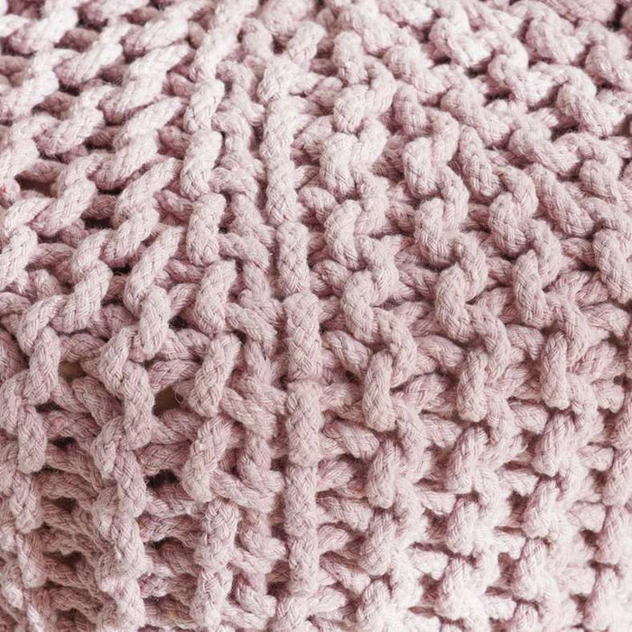 Vivian Cable Knit Foot Stool 40X40 Cm -Pink