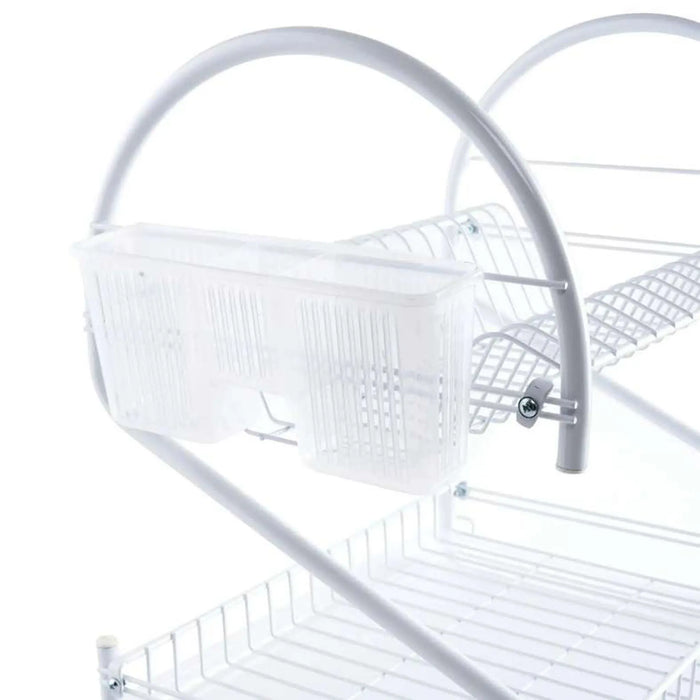 Vizer 2-Tier Dish Rack With Cutlery Holder 44X30X46Cm - White