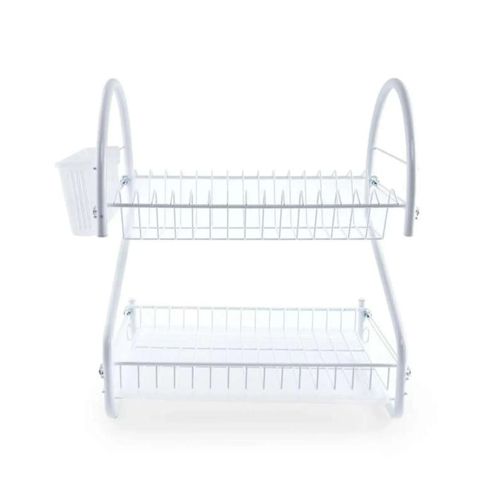 Vizer 2-Tier Dish Rack With Cutlery Holder 44X30X46Cm - White
