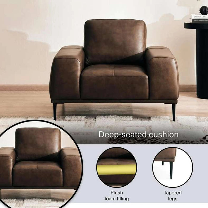 Vlog Single Seater Sofa- Brown