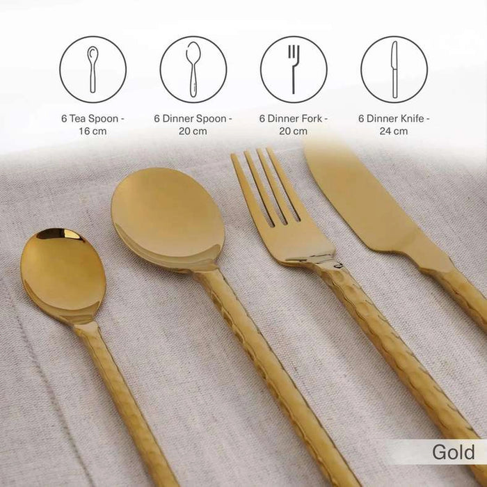 Voletta 24-Piece Cutlery Set - Gold