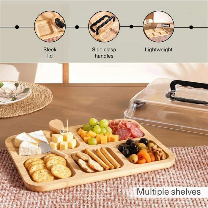 Wade Pastry/Cheese Carrying Box With Lid & Handle 38X28.7X6.8Cm -Natural