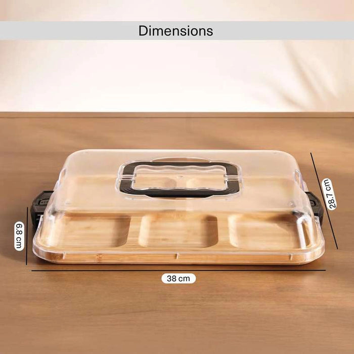 Wade Pastry/Cheese Carrying Box With Lid & Handle 38X28.7X6.8Cm -Natural