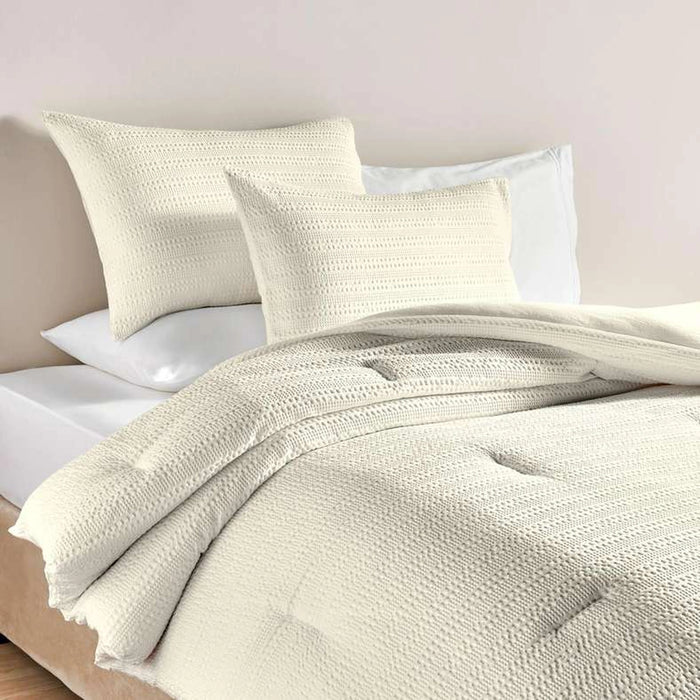 Waffle Stripe 3- Piece Full Comforter Set 160X240Cm - Linen