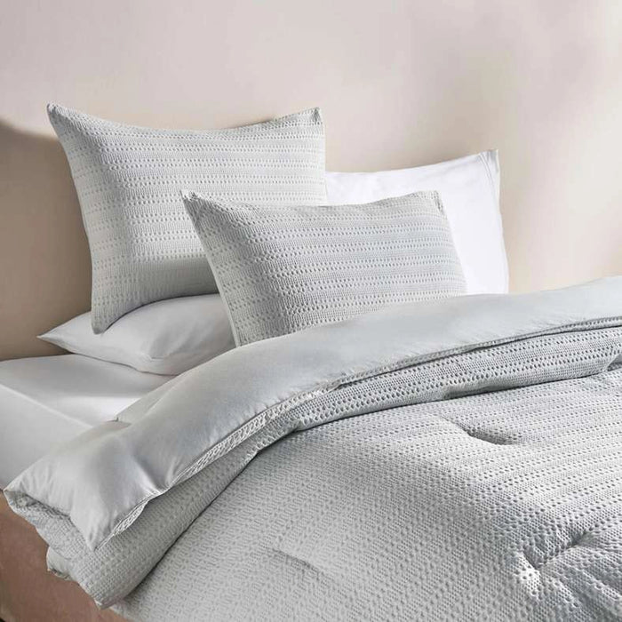 Waffle Stripe 3- Piece King Comforter Set 240X260Cm - Grey Mist