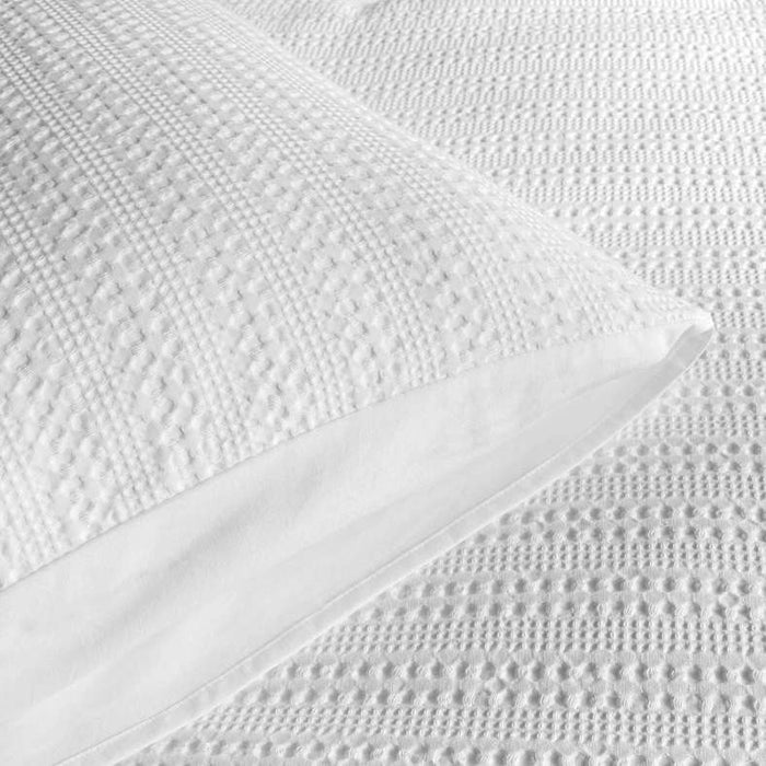 Waffle Stripe 3- Piece King Duvet Cover Set 230X220Cm - White