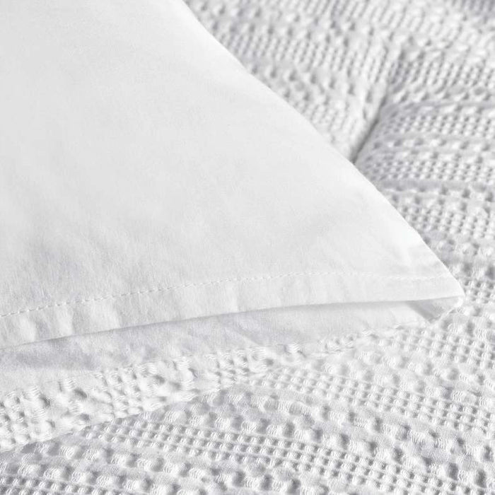 Waffle Stripe 3- Piece Queen Comforter Set 200X240Cm - White