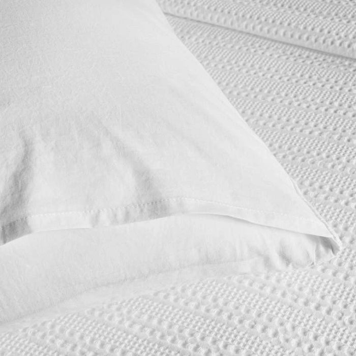 Waffle Stripe 3- Piece Quilted Bedspread Set 220X240Cm - White