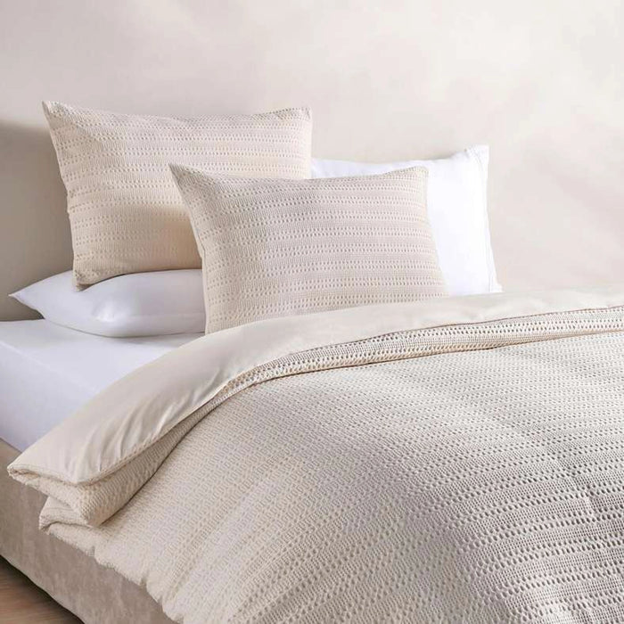 Waffle Stripe 3- Piece Super King Duvet Cover Set 260X220Cm - Linen