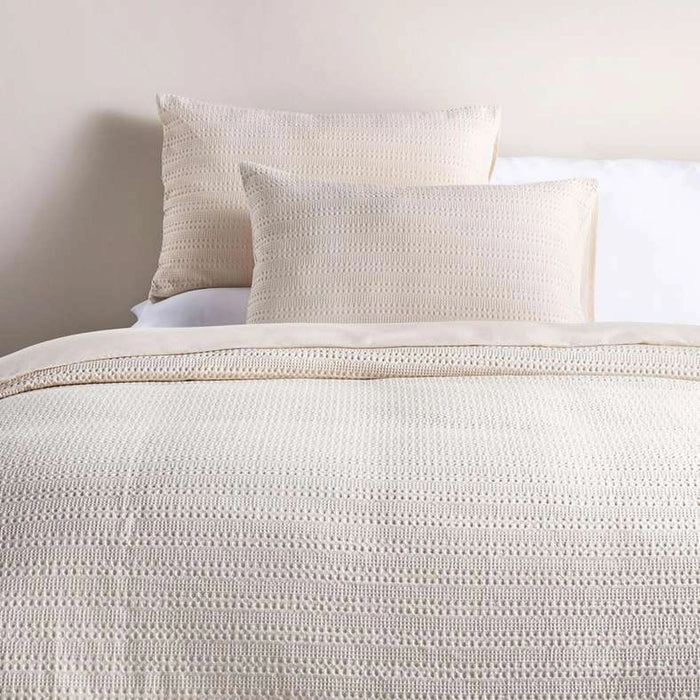 Waffle Stripe 3- Piece Super King Duvet Cover Set 260X220Cm - Linen
