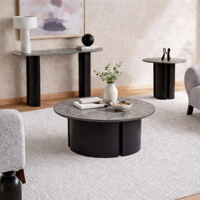 Waizig Console Table Marble - Grey & Brown